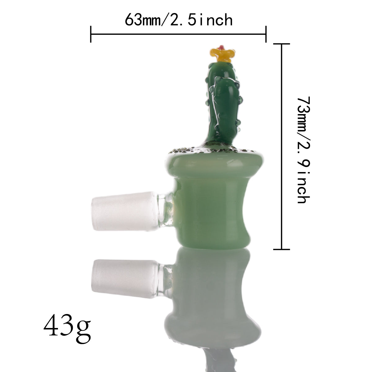 Mini Mushroom and Cactus Glass Pipe