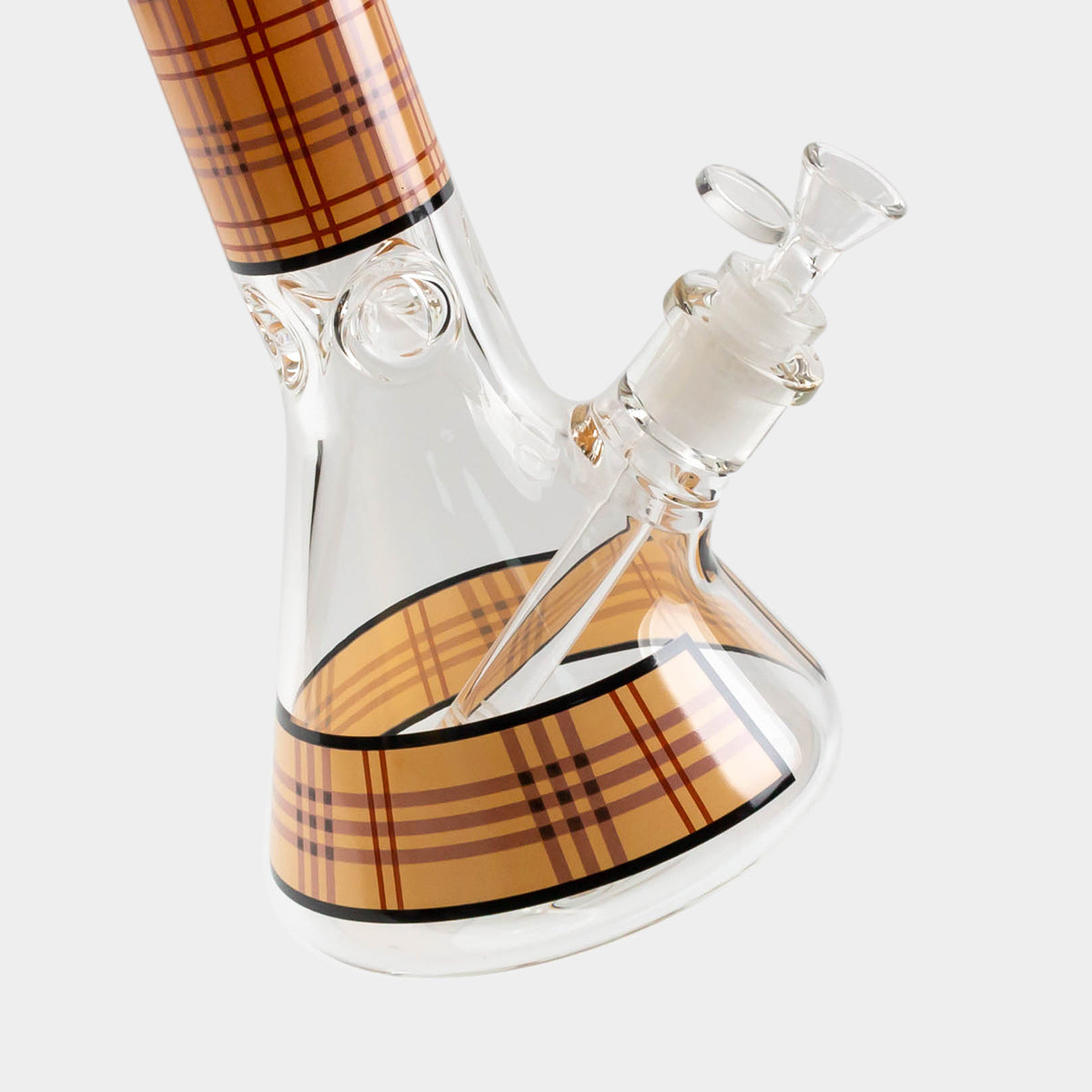 Lattice Texture Beaker Bong with Downstem and Glass Bowl