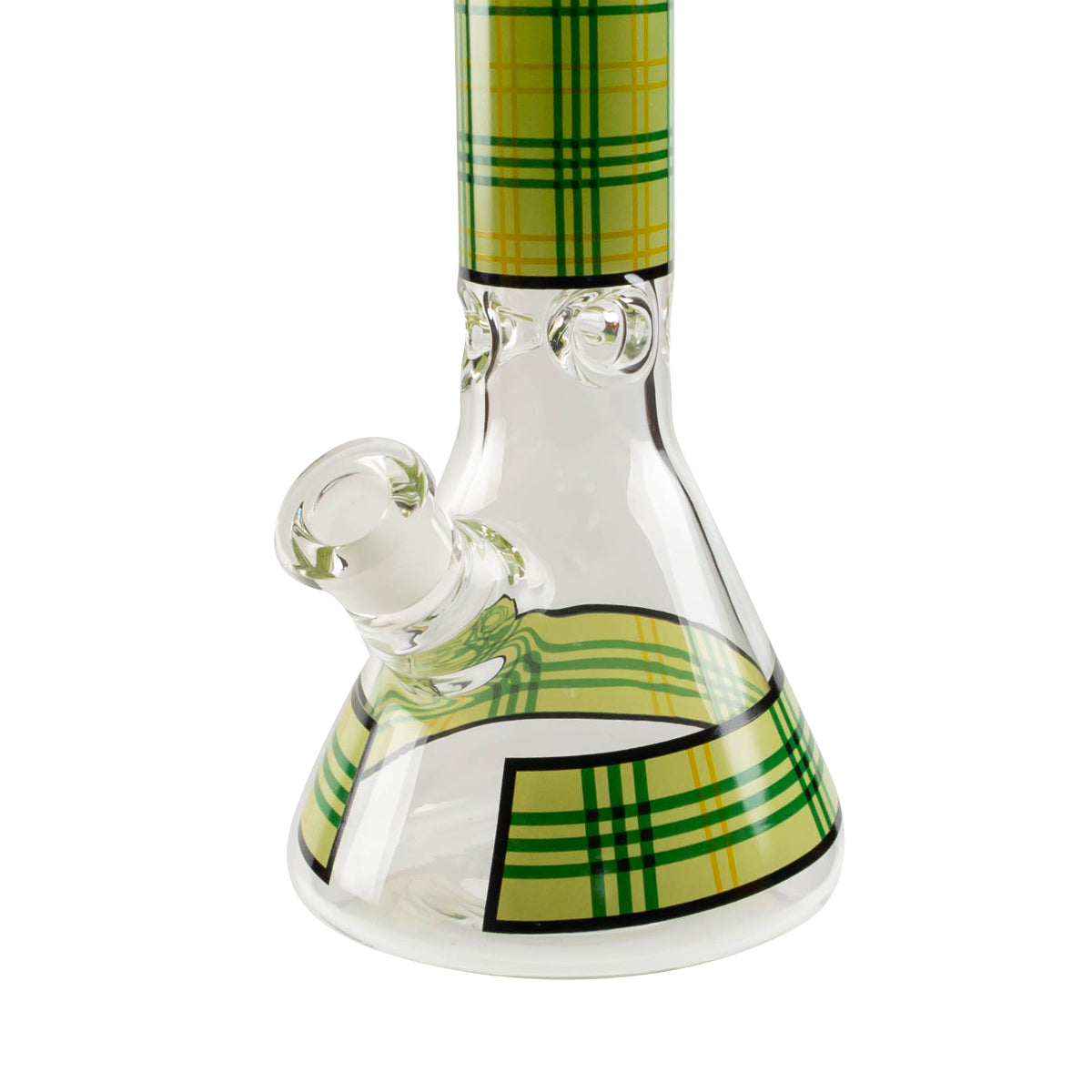 Lattice Texture Beaker Bong with Downstem and Glass Bowl