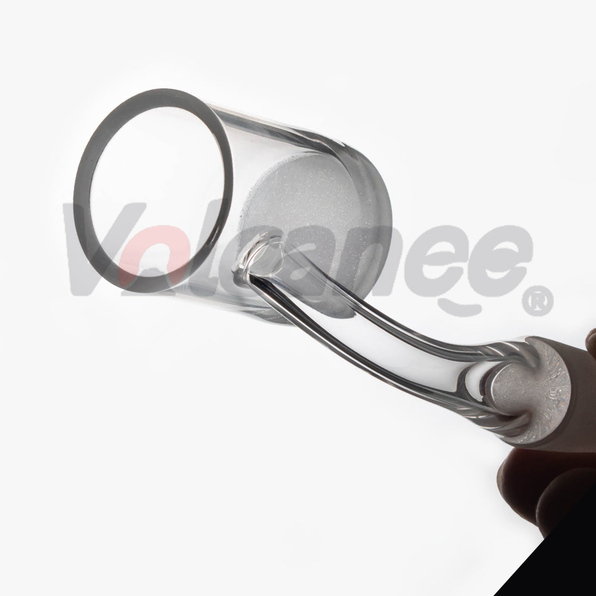 25mm White Bottom Quartz Banger - Frosted Beveled Joint D2505