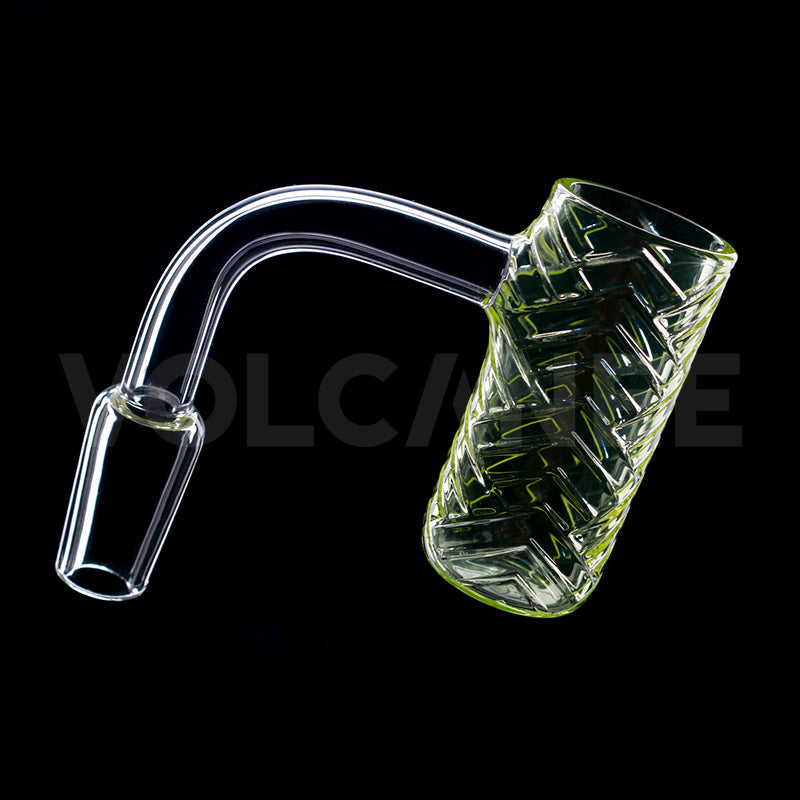 23.5mm Yellow Pattern Quartz Banger - 2mm Wall 56mm Height D201557