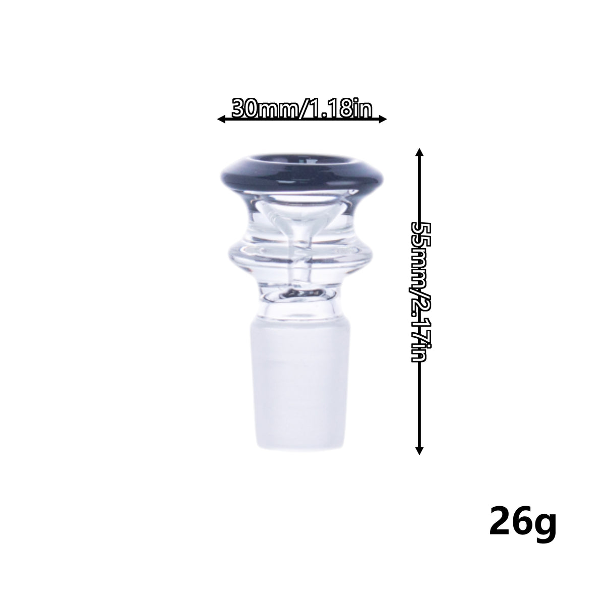 Diamond-Cut Glass Hookah Bowl, Frosted Joint, 14mm/18mm, PT1241(Random Color)