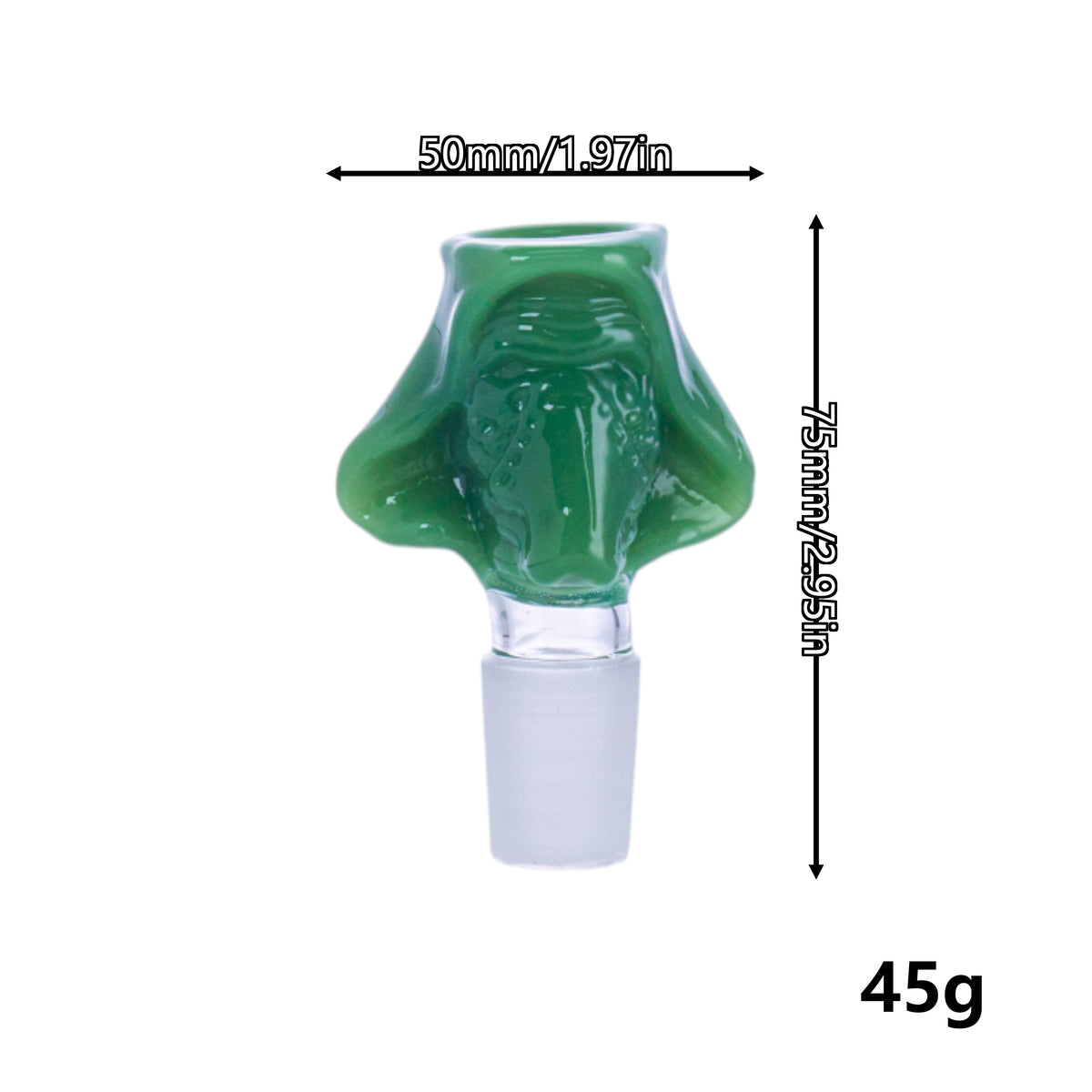 Textured Green Glass Shisha Bowl, PT5255
