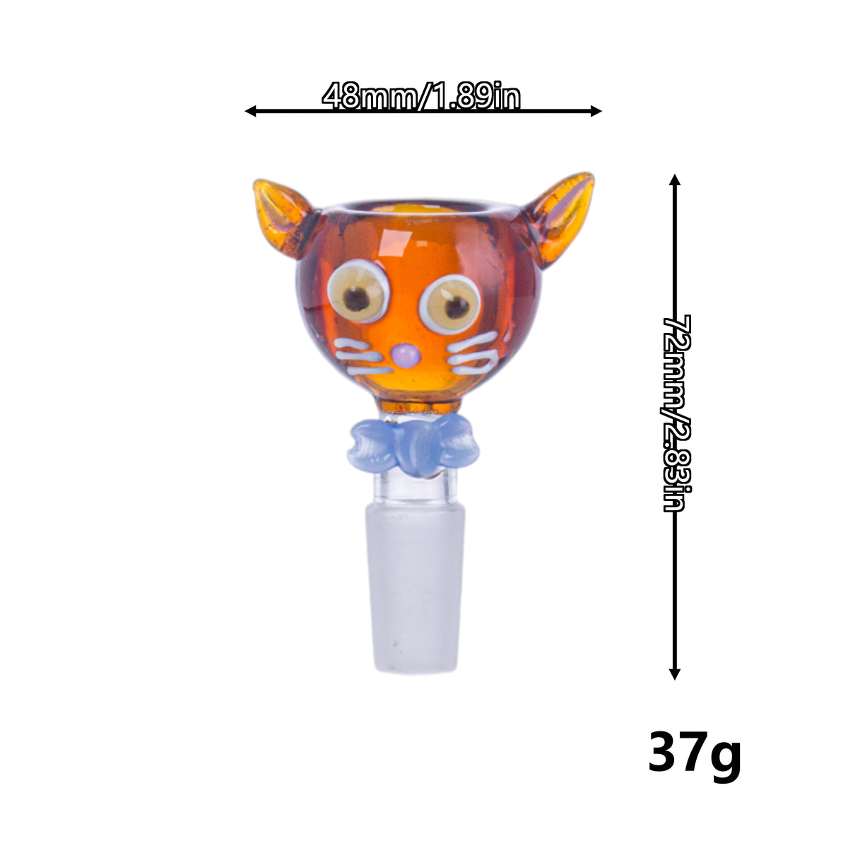Amber Mouse Glass Shisha Bowl, 14mm/18mm, PT5289
