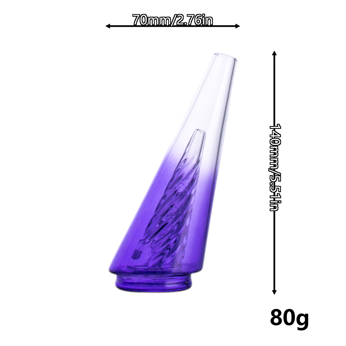 Colored Glass Attachment, 130mm Height, 42.1mm Base, PF10361(Random Color)