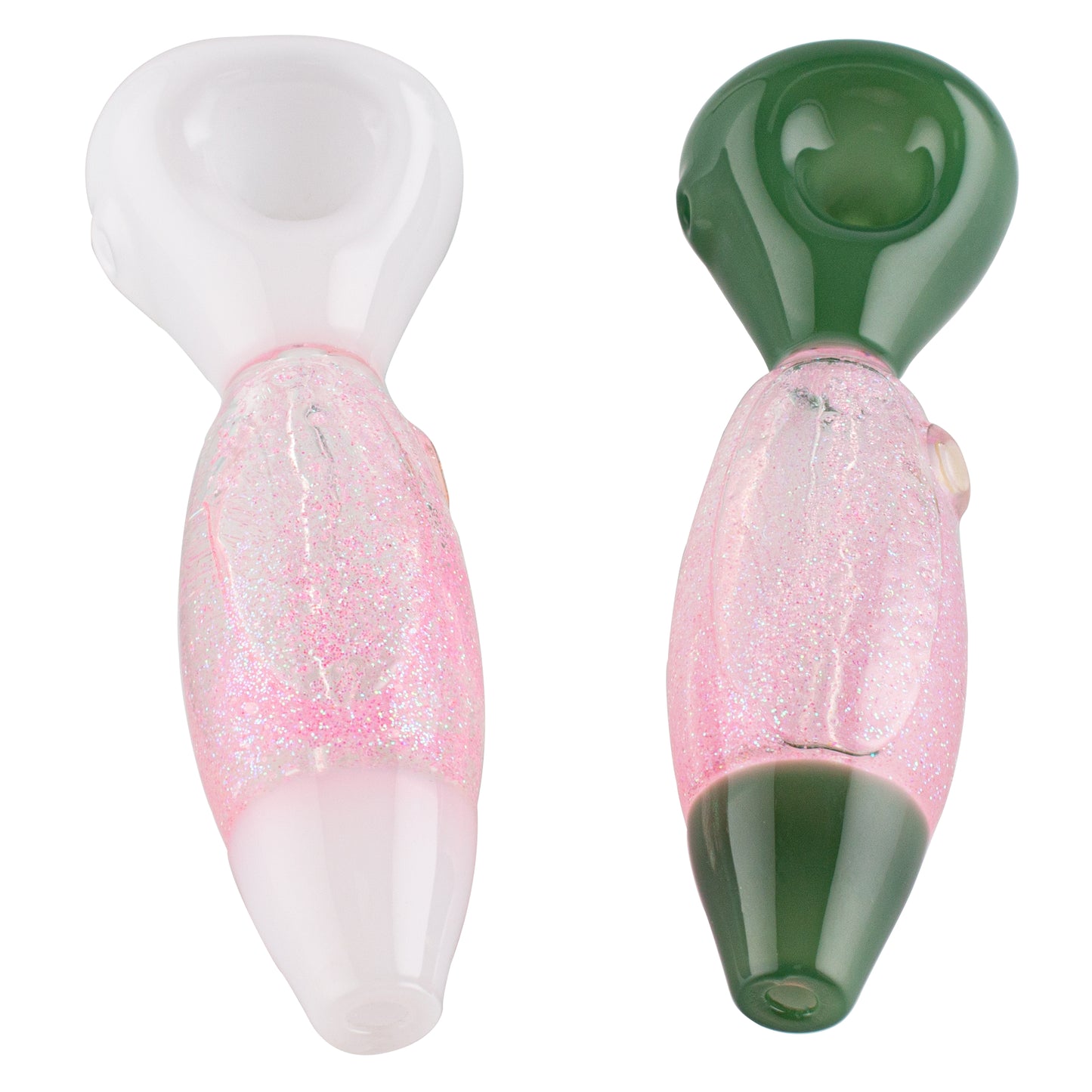 Gold Glitter Glycerin Glass Smoking Pipe YD3472(Random Color)