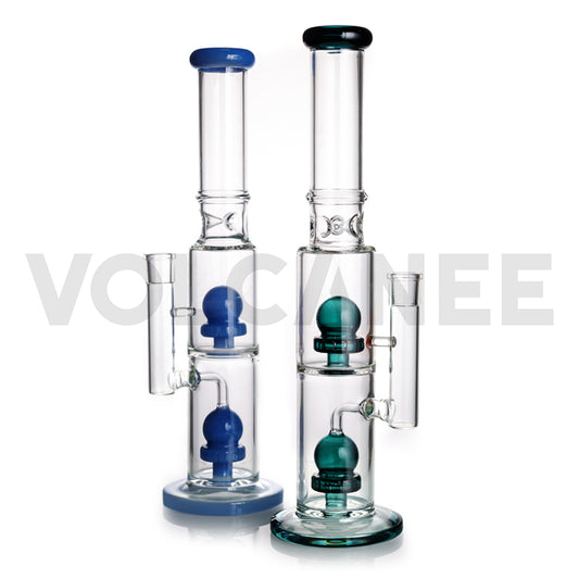 Glass Bong with 2-layer Ball Filters