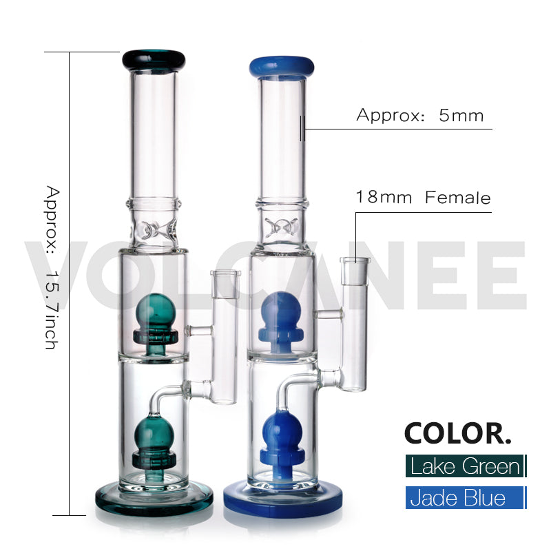 Glass Bong with 2-layer Ball Filters