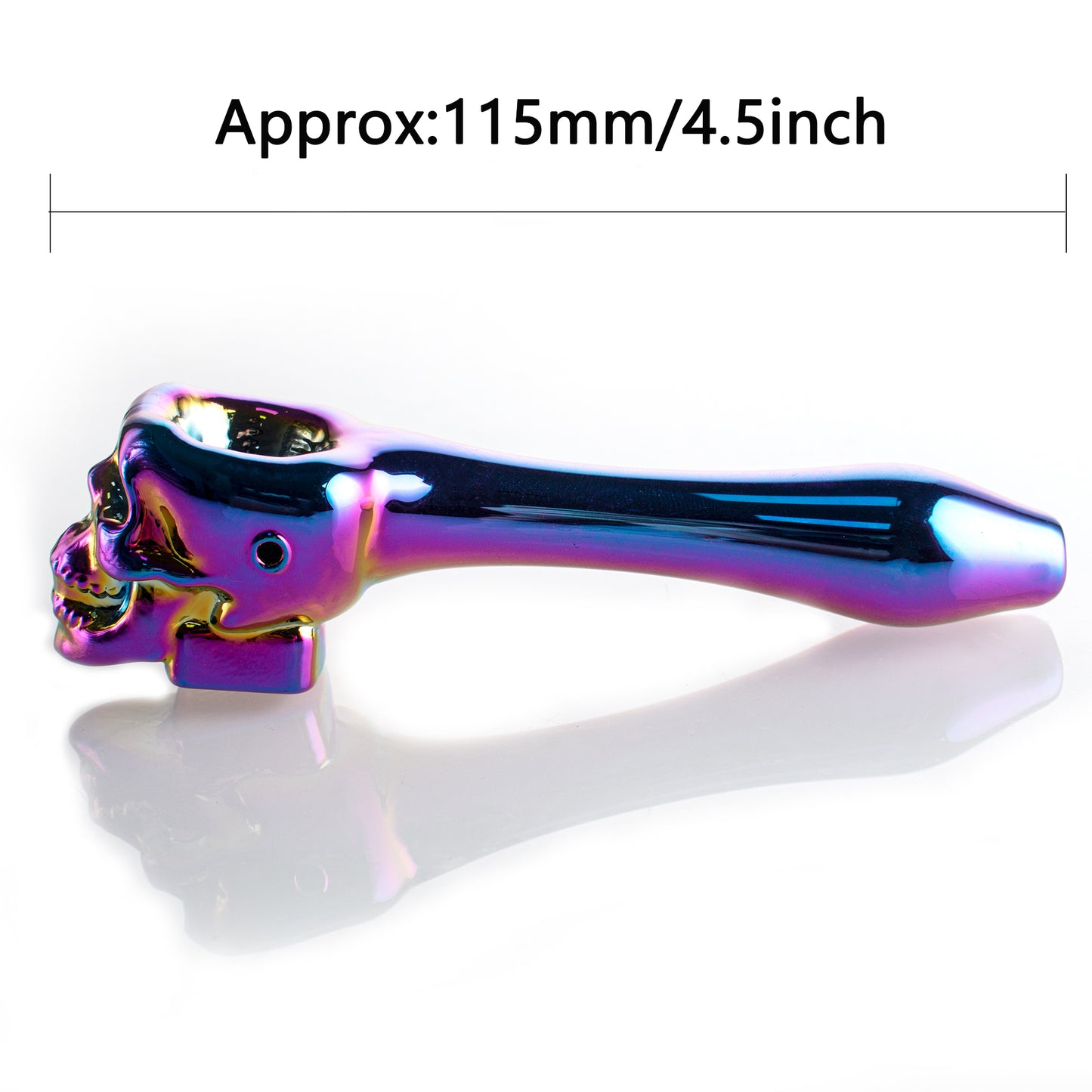 Glass Skull Tobacco Pipe - 100mm Hand Pipe YD4973