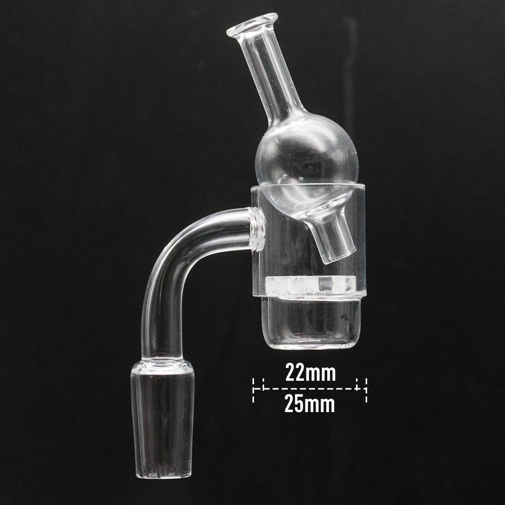 Volcanee Flat Top XL Quartz Banger with Snowflake Insert + Glass Carb Cap