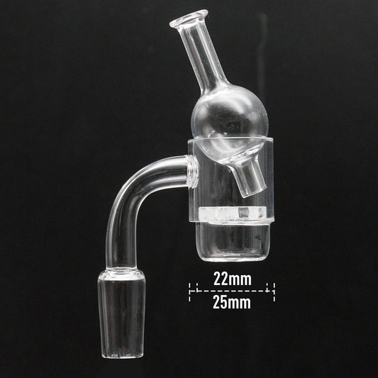 Volcanee Flat Top XL Quartz Banger with Snowflake Insert + Glass Carb Cap
