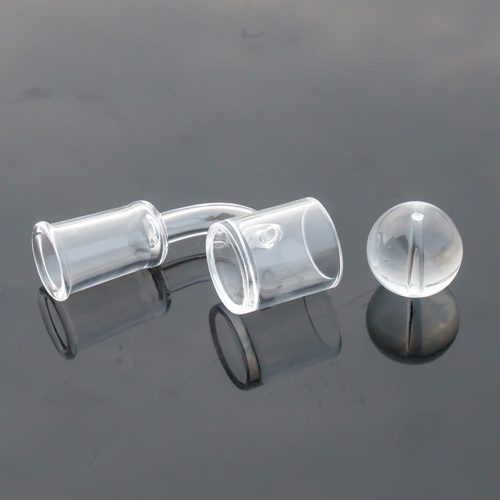 Volcanee Flat Top Quartz Banger with Glass Ball Carb Cap