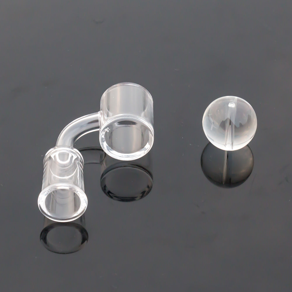 Volcanee Flat Top Quartz Banger with Glass Ball Carb Cap
