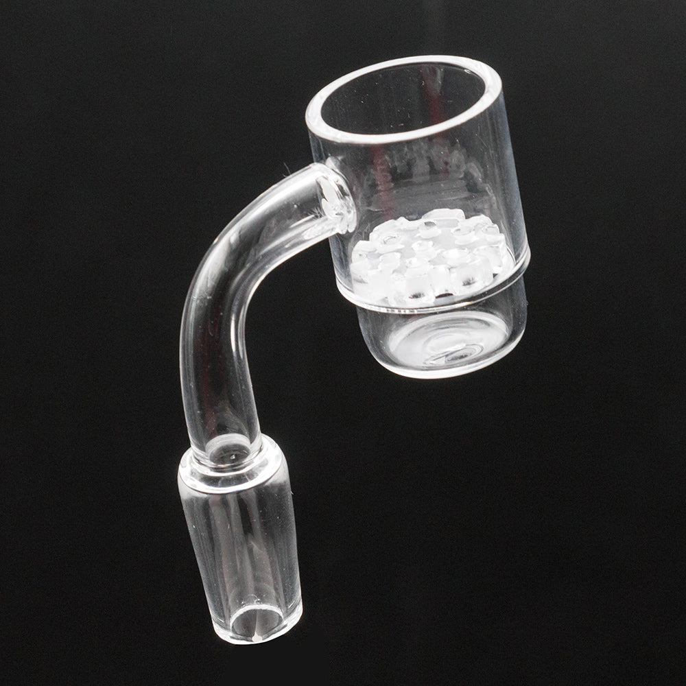 Volcanee Flat Top XL Quartz Banger with Snowflake Insert + Glass Carb Cap