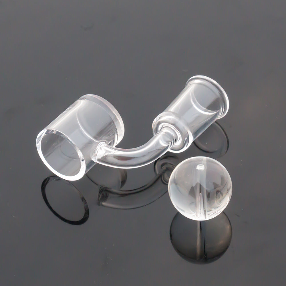 Volcanee Flat Top Quartz Banger with Glass Ball Carb Cap