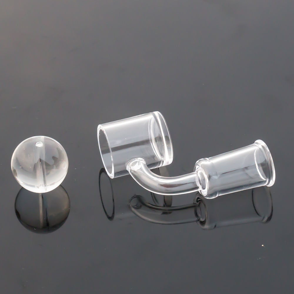 Volcanee Flat Top Quartz Banger with Glass Ball Carb Cap