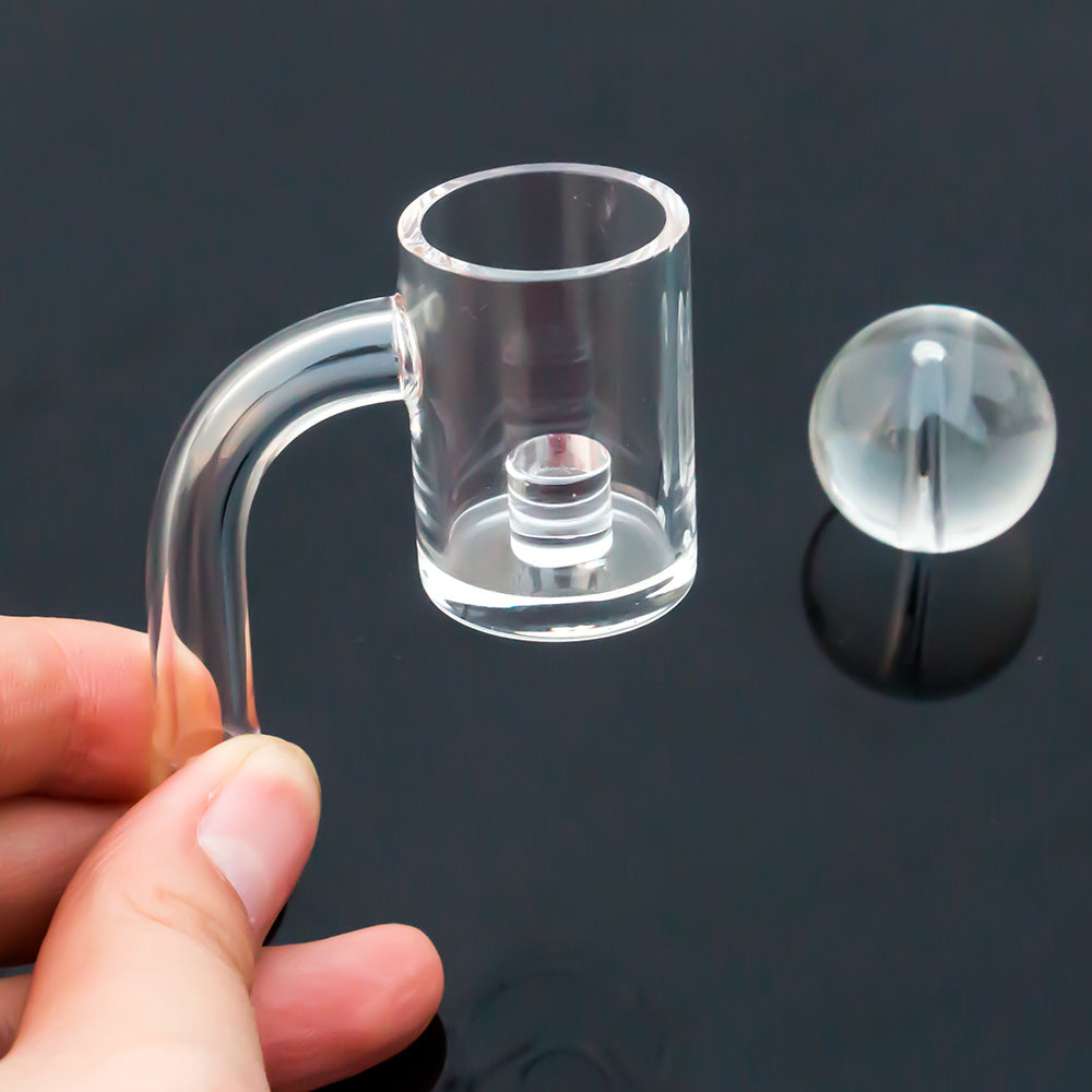 Volcanee Core Reactor Quartz Banger with Glass Ball Carb Caps