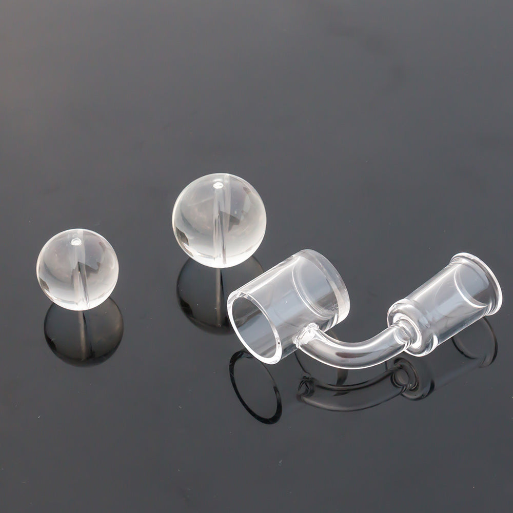 Volcanee Flat Top Quartz Banger with Glass Ball Carb Cap