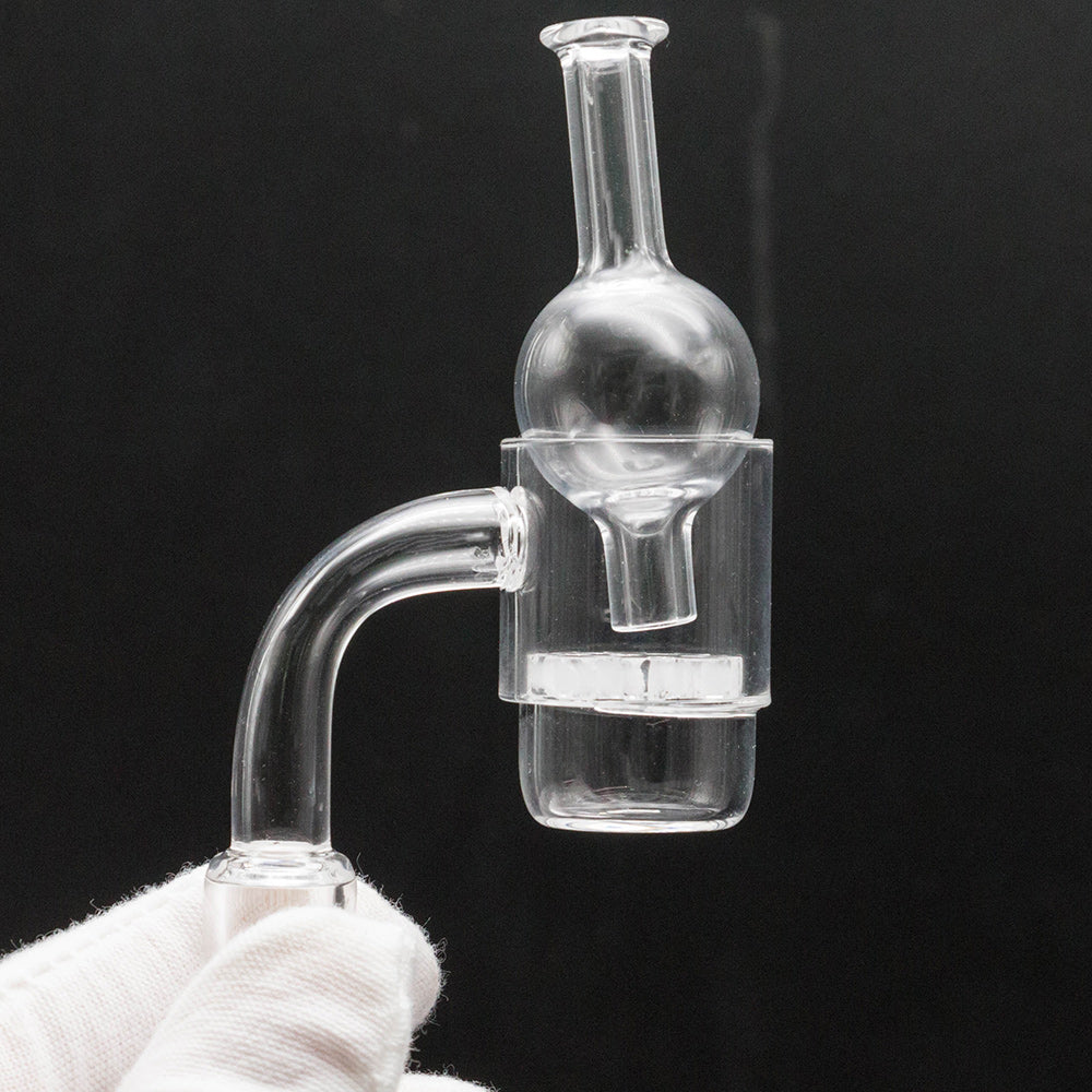 Volcanee Flat Top XL Quartz Banger with Snowflake Insert + Glass Carb Cap