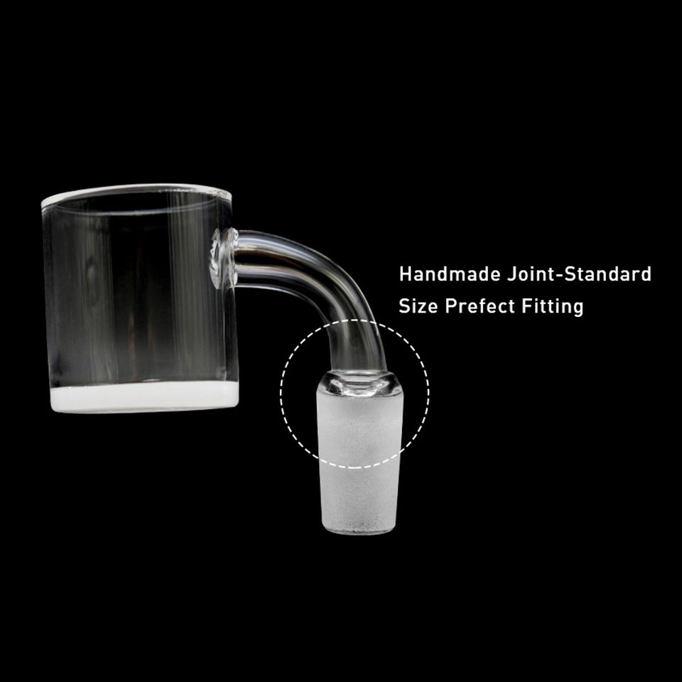Volcanee 30mm XXL Short Neck Bucket Beveled Edge 4mm Opaque Bottom Quartz Banger