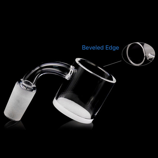 Volcanee 30mm XXL Short Neck Bucket Beveled Edge 4mm Opaque Bottom Quartz Banger