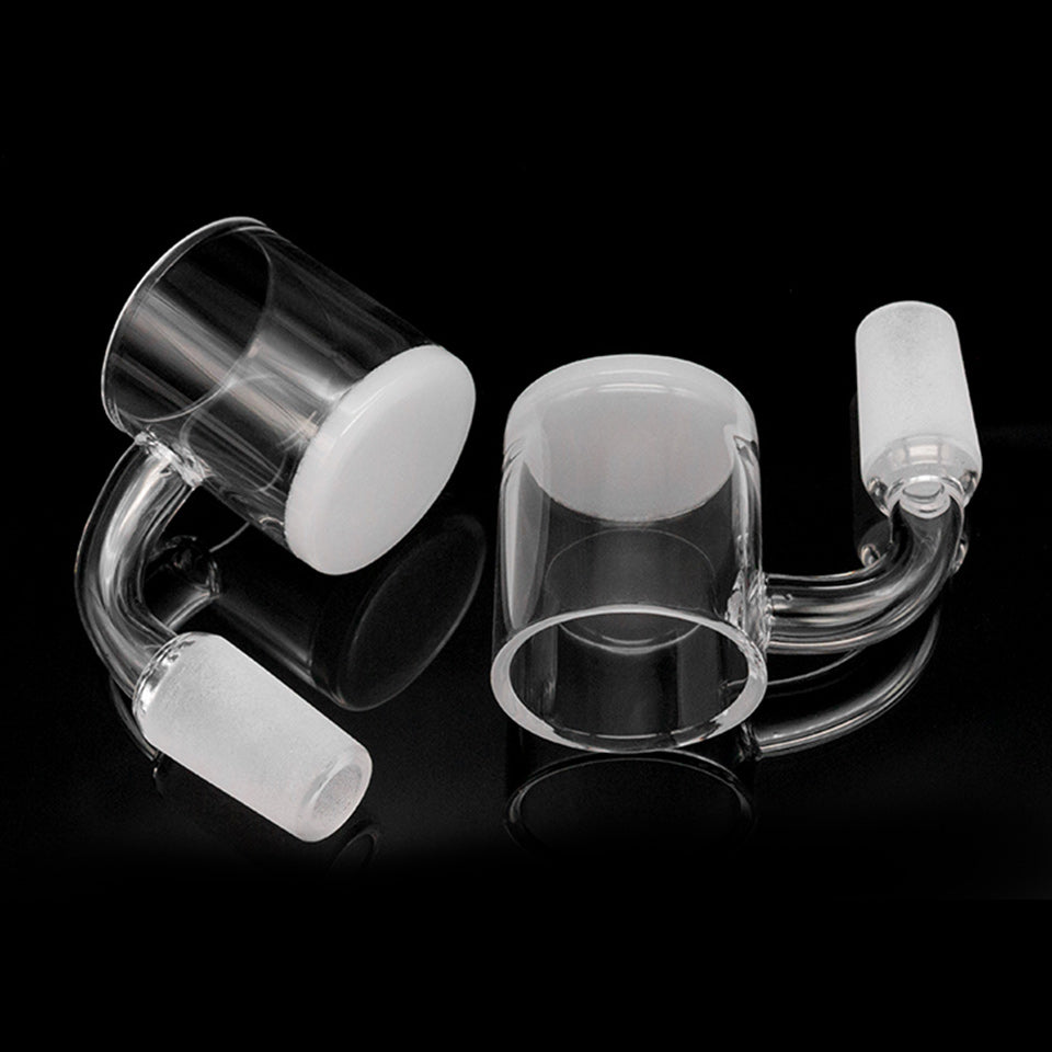 Volcanee 30mm XXL Short Neck Bucket Beveled Edge 4mm Opaque Bottom Quartz Banger