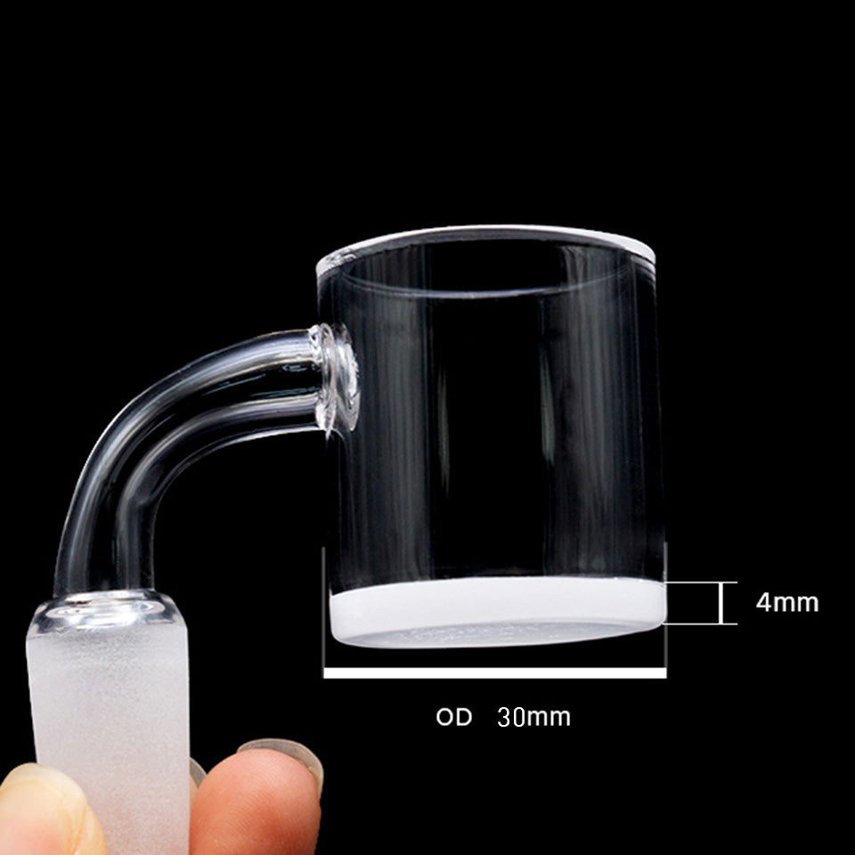Volcanee 30mm XXL Short Neck Bucket Beveled Edge 4mm Opaque Bottom Quartz Banger