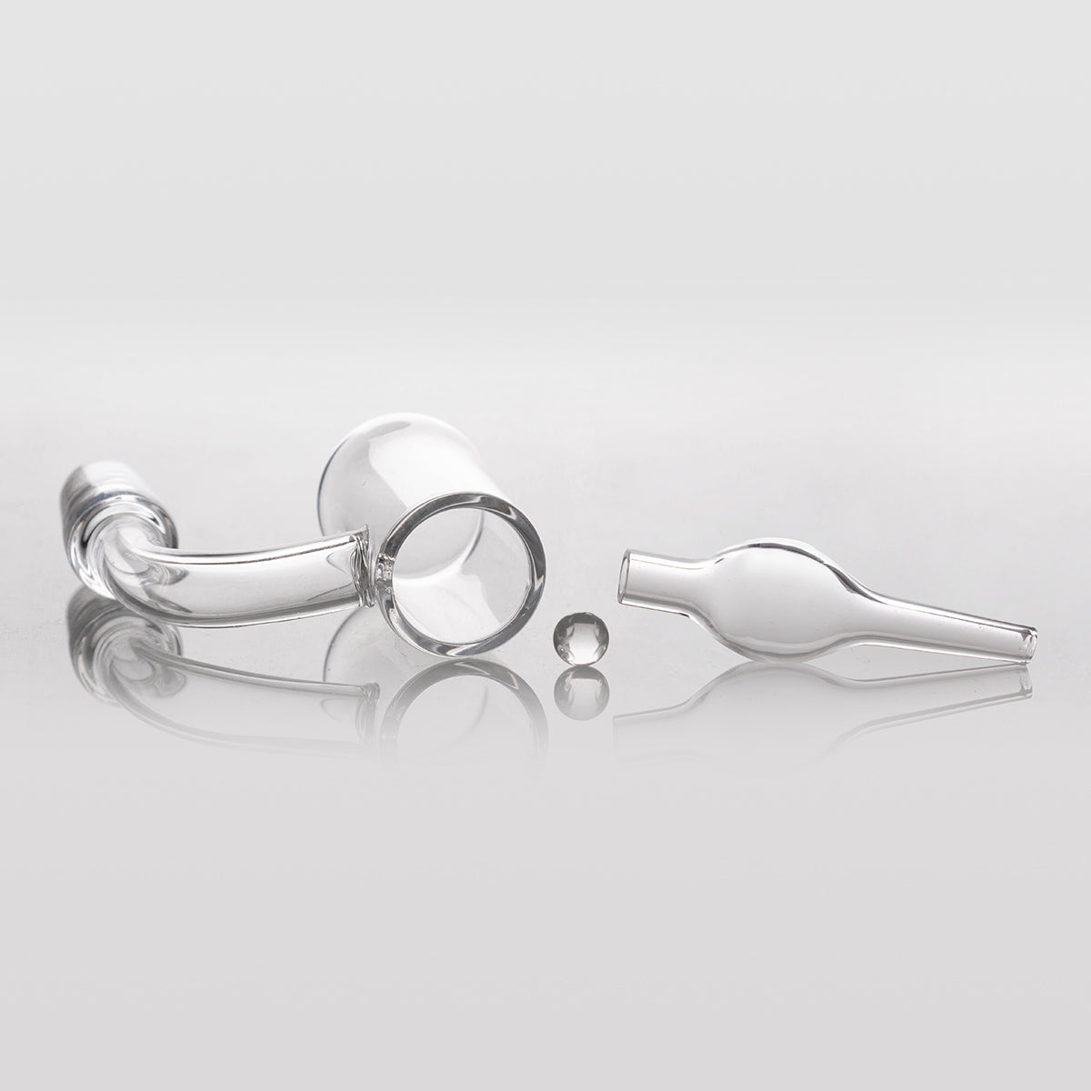 20mm Round Bottom Flat Top Quartz Banger with Carb Cap Terp Pearls