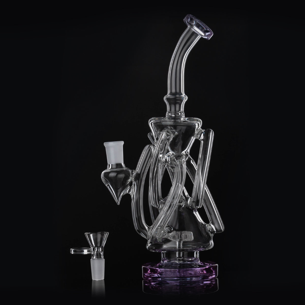 Glass Bong Recycler Glass water Pipe 11inch H1370