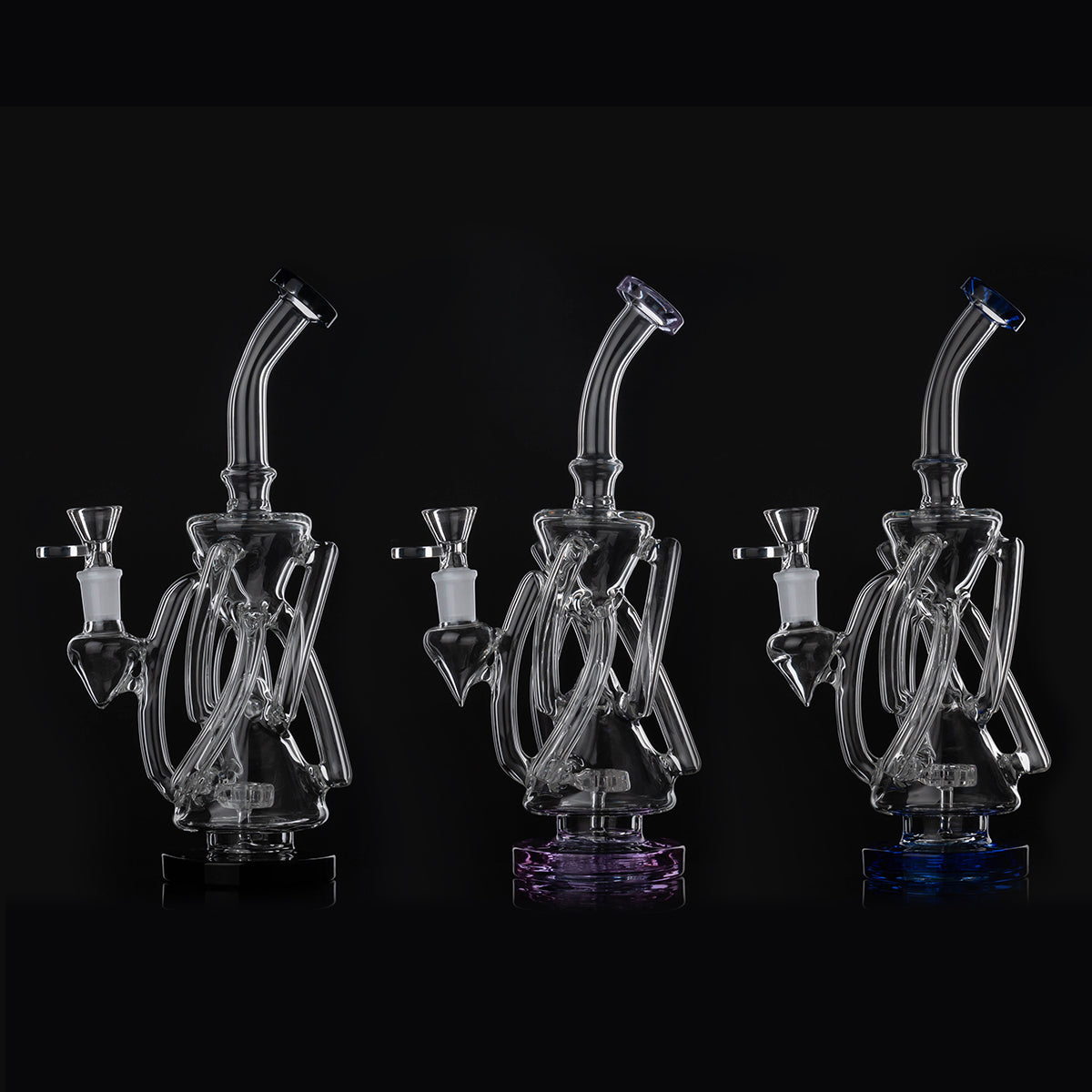 Glass Bong Recycler Glass water Pipe 11inch H1370