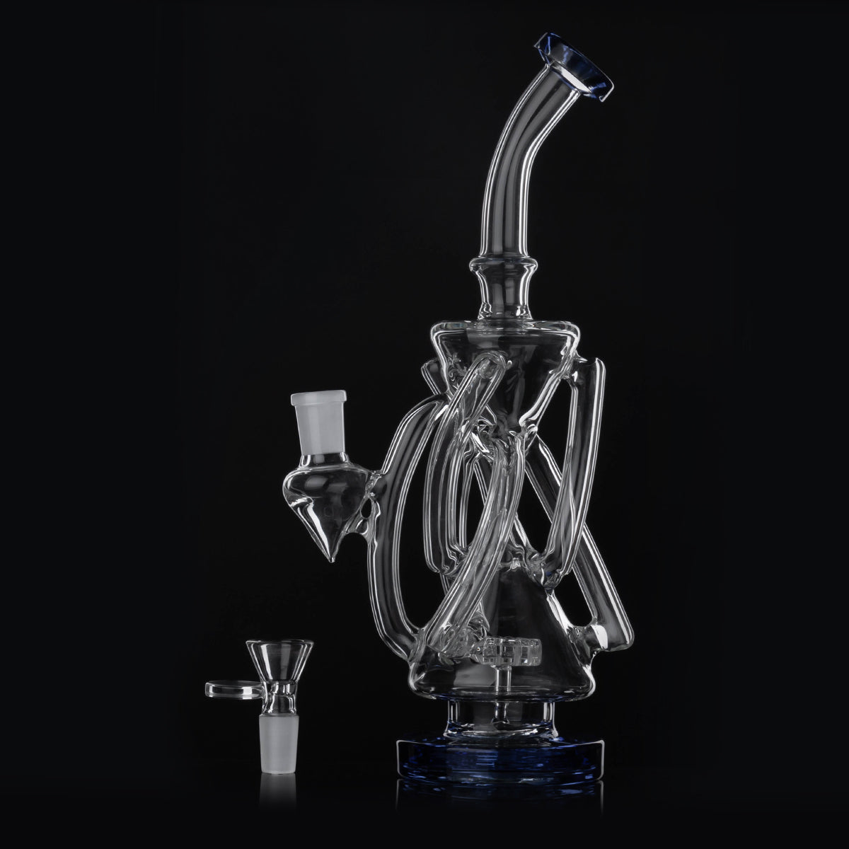 Glass Bong Recycler Glass water Pipe 11inch H1370