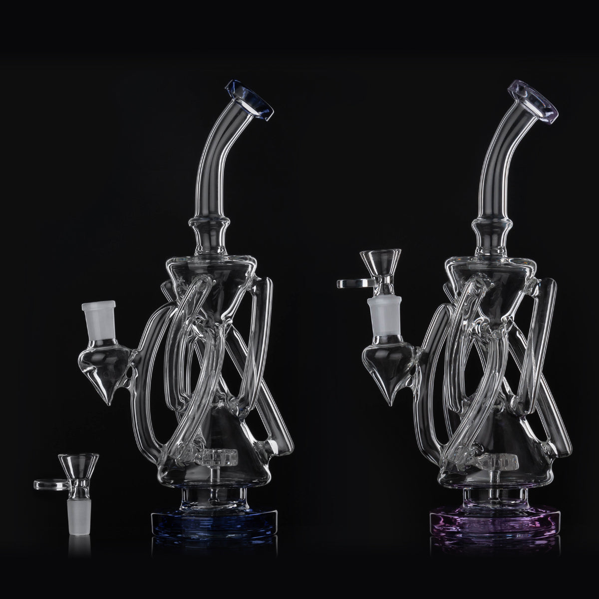 Glass Bong Recycler Glass water Pipe 11inch H1370