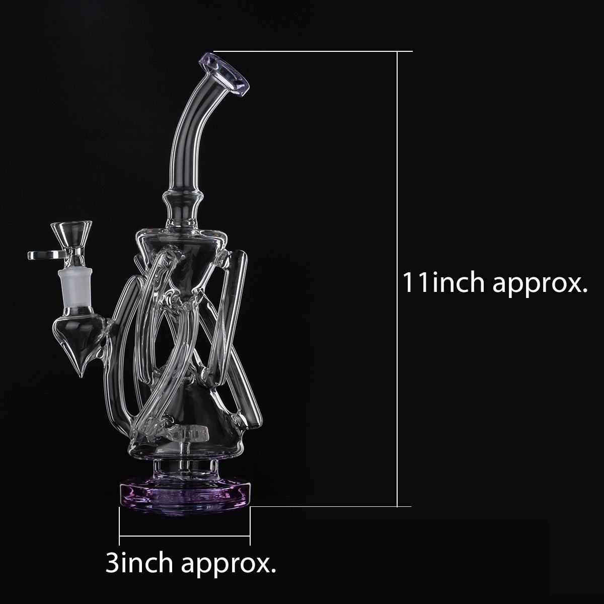 Glass Bong Recycler Glass water Pipe 11inch H1370