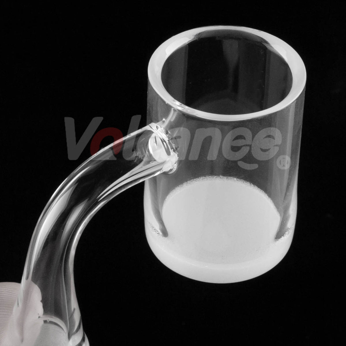 25mm White Bottom Quartz Banger - Frosted Beveled Joint D2505