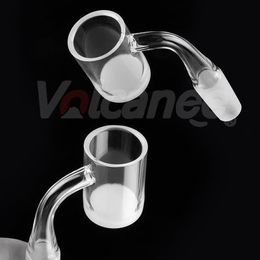 25mm White Bottom Quartz Banger - Frosted Beveled Joint D2505