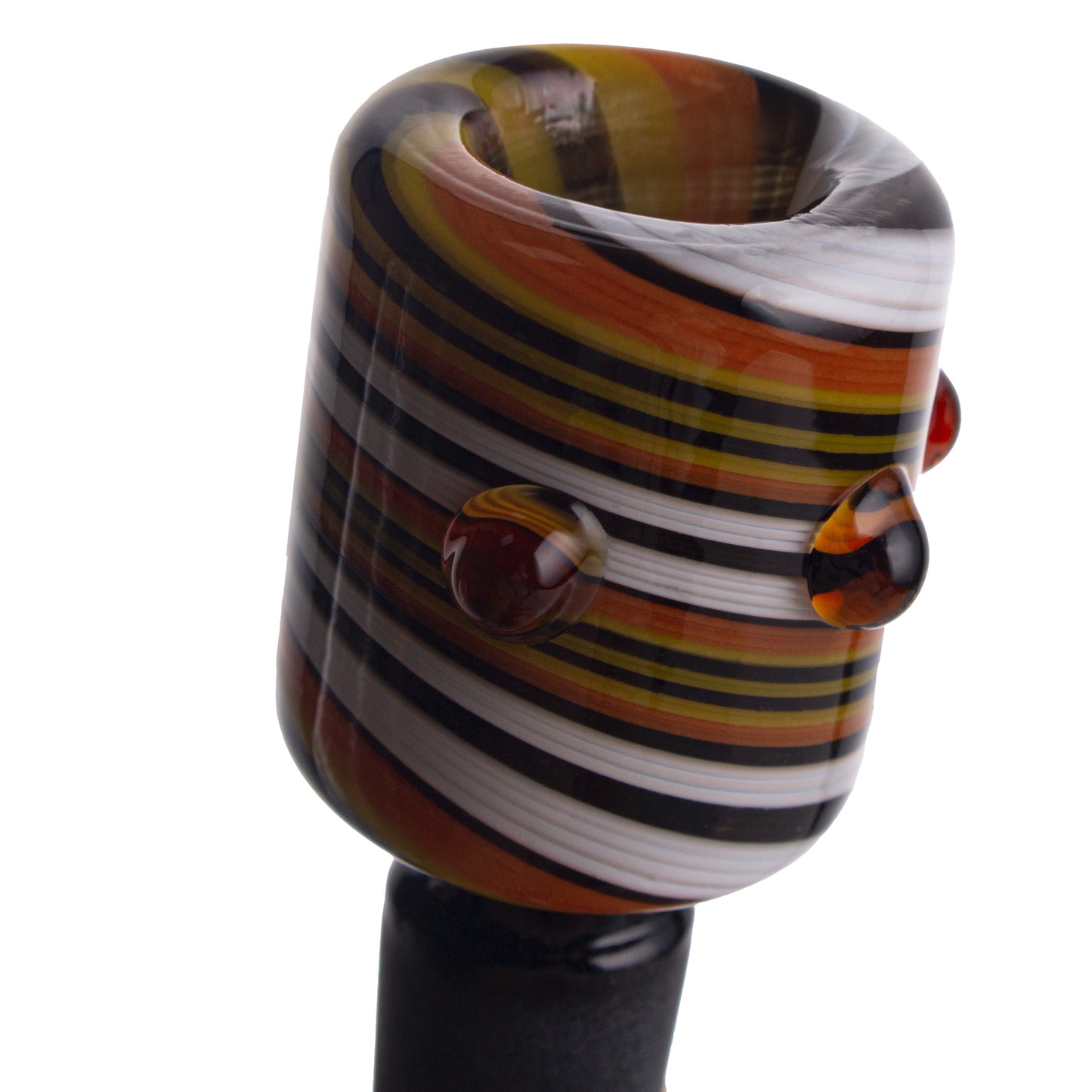 Striped Glass Bowl Piece with Black Joint PT154