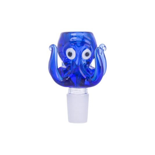 Octopus Glass Hookah Bowl, Frosted Joint, Blue/Green, PT2593