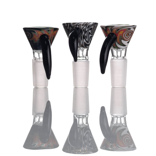 Single Horn Black Handle Glass Bowl Piece PT518