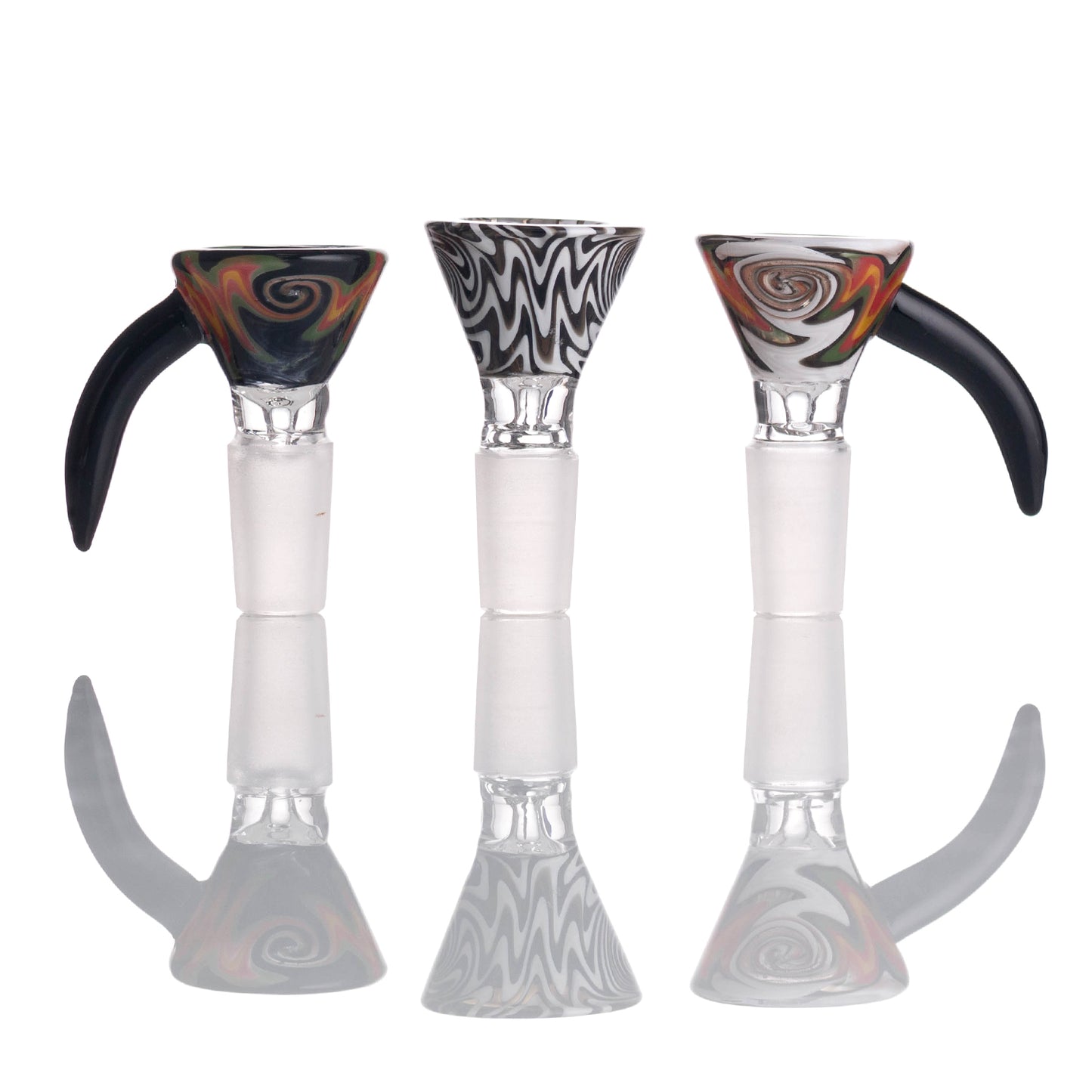 Single Horn Black Handle Glass Bowl Piece PT518