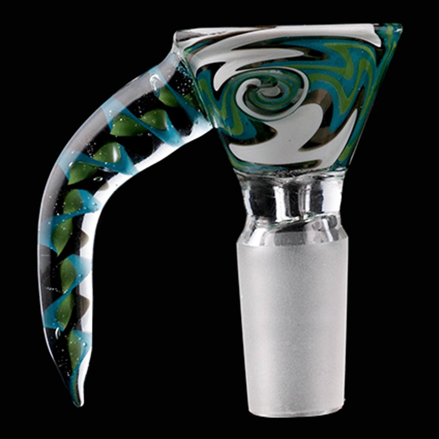 Single Horn Colorful Handle Glass Bowl Piece PT520