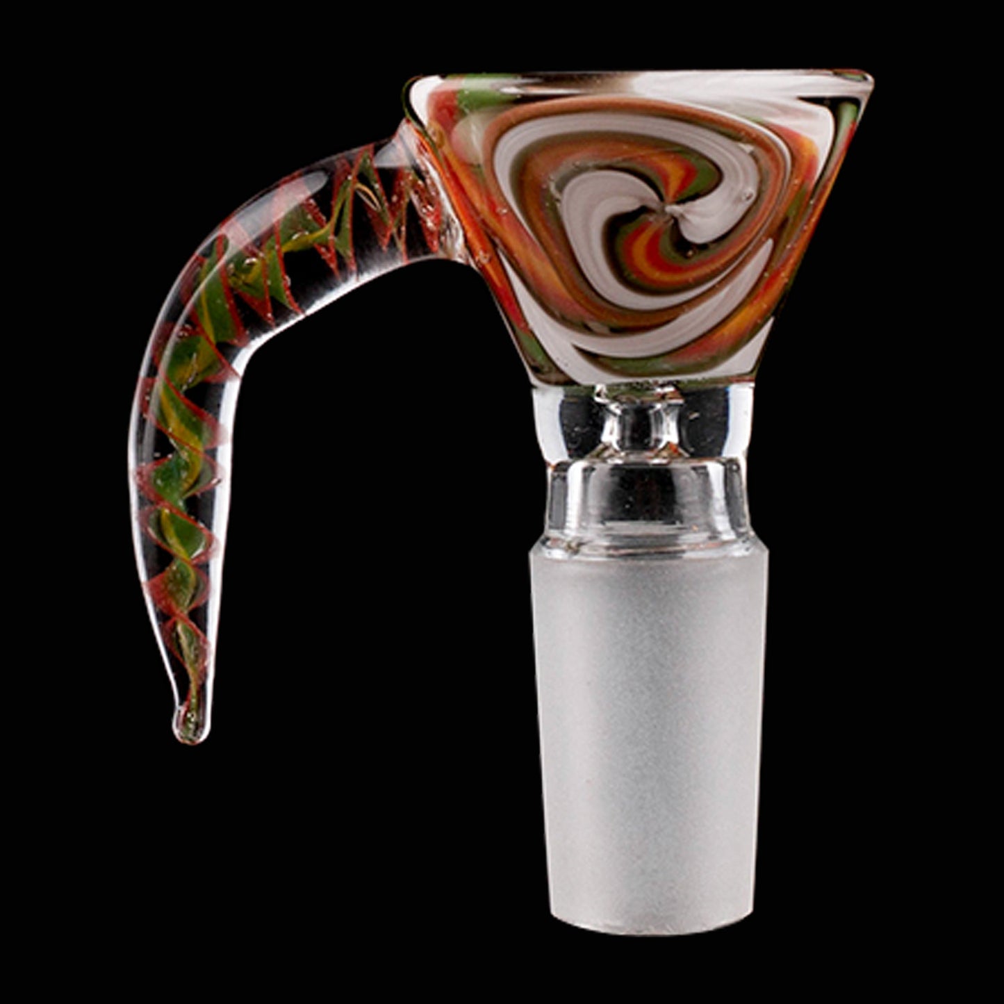 Single Horn Colorful Handle Glass Bowl Piece PT520