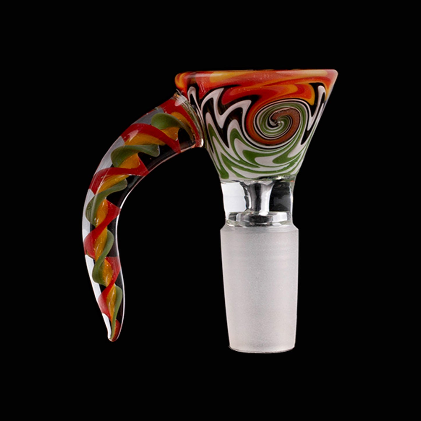 Single Horn Colorful Handle Glass Bowl Piece PT520