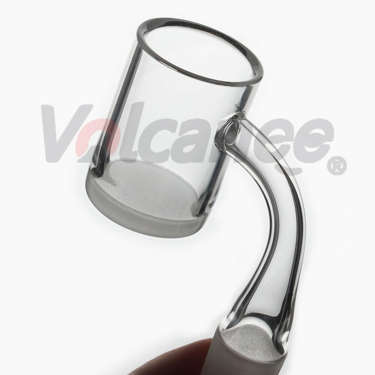 25mm White Bottom Quartz Banger - Frosted Beveled Joint D2505