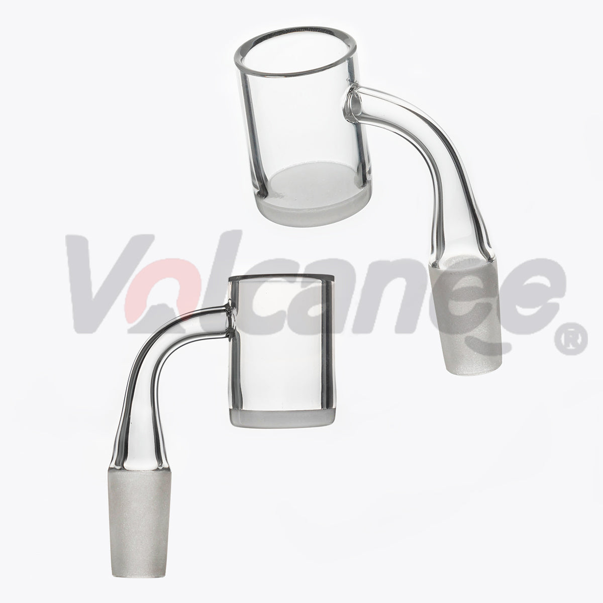25mm White Bottom Quartz Banger - Frosted Beveled Joint D2505