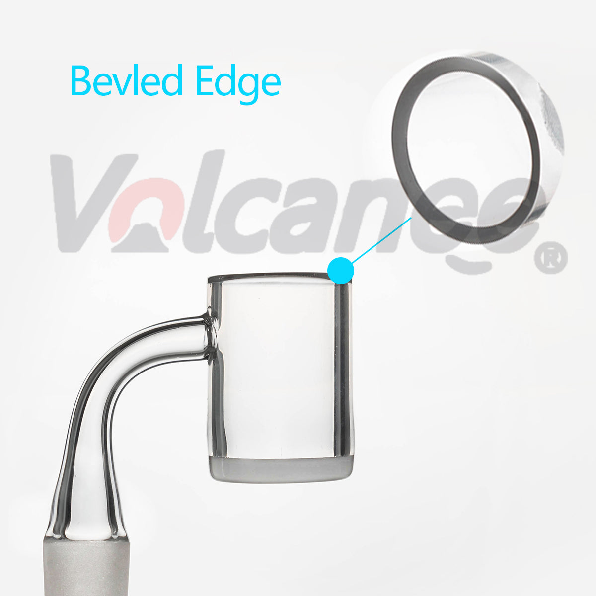 25mm White Bottom Quartz Banger - Frosted Beveled Joint D2505