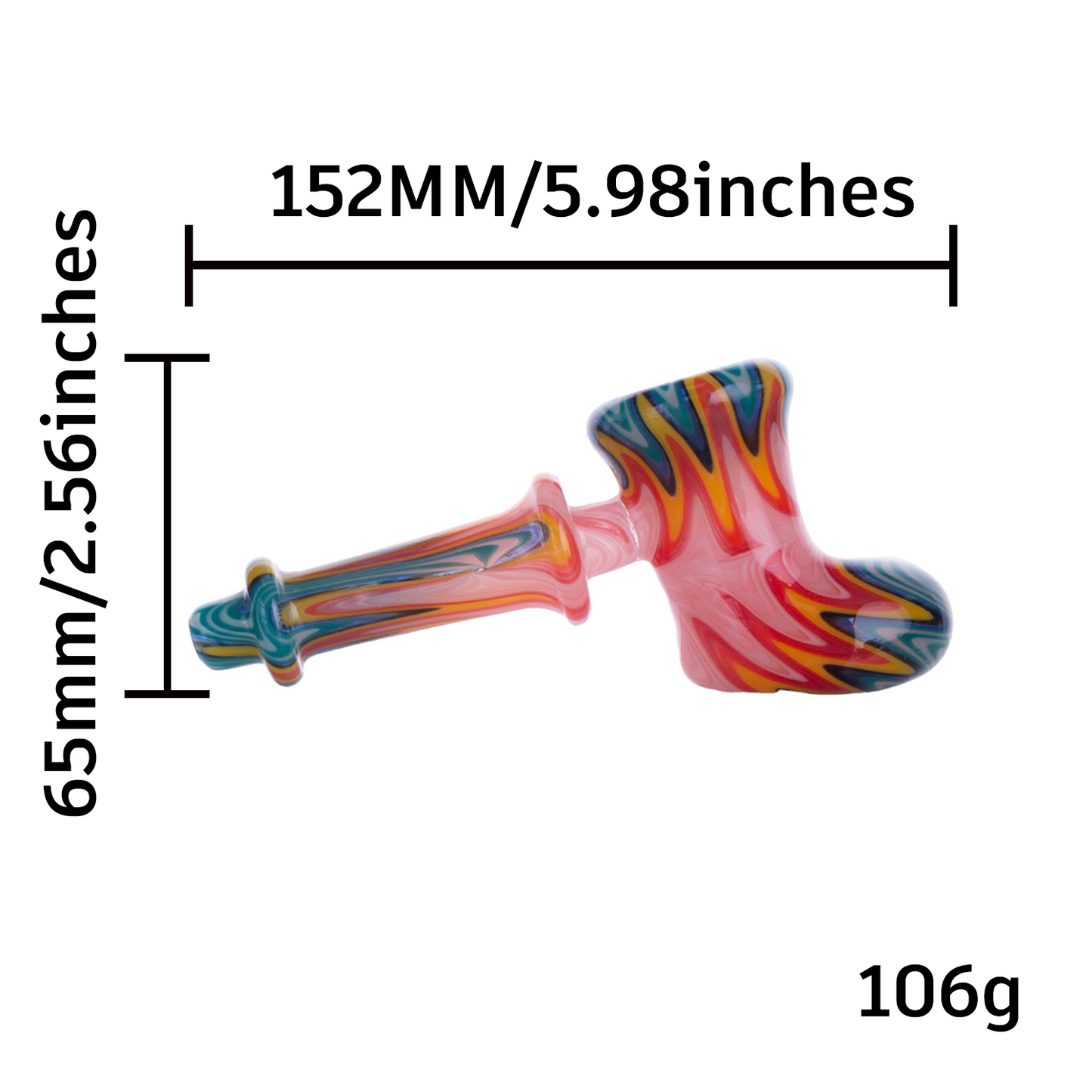 Patterned Glass Smoking Pipe YD3658（Random Color）