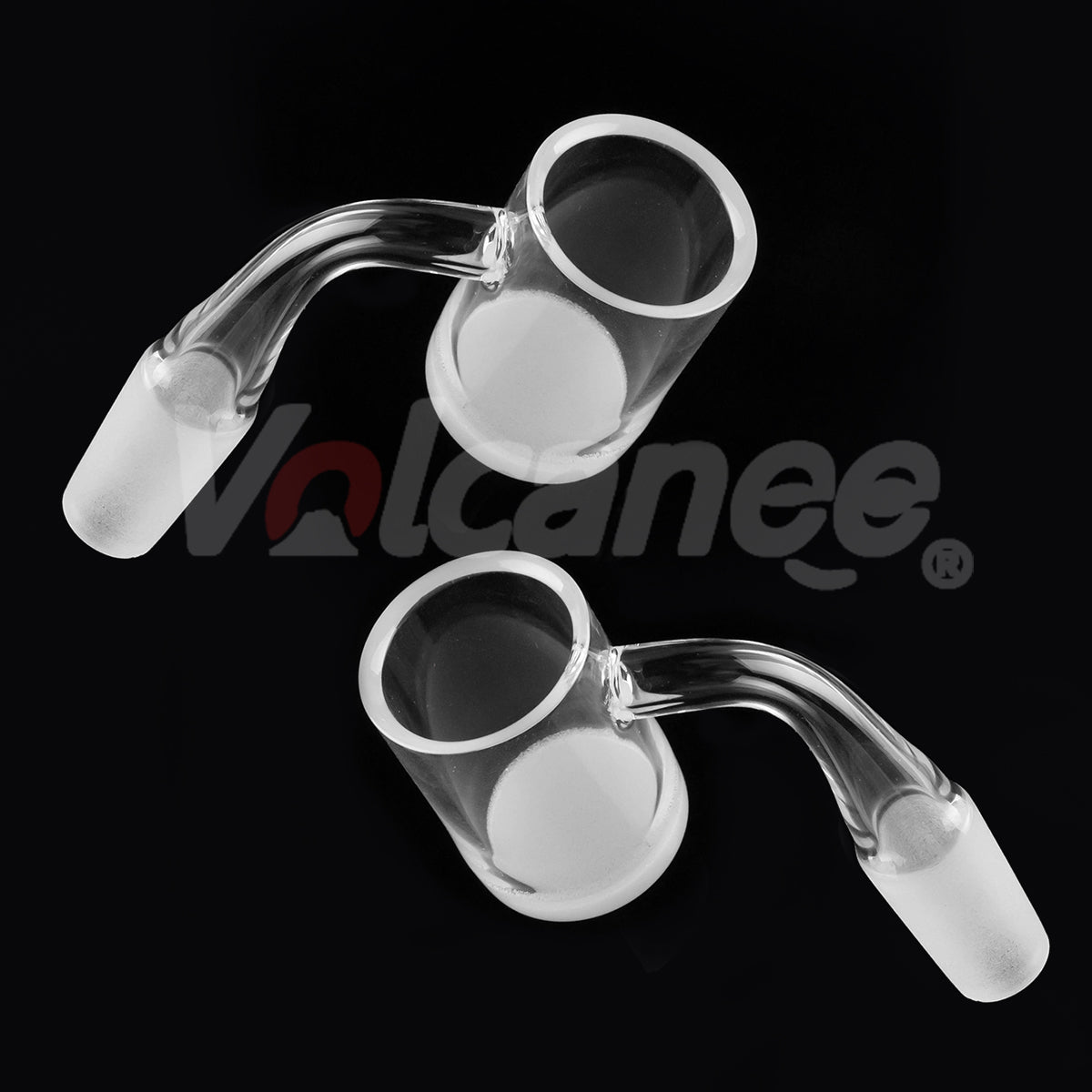 25mm White Bottom Quartz Banger - Frosted Beveled Joint D2505