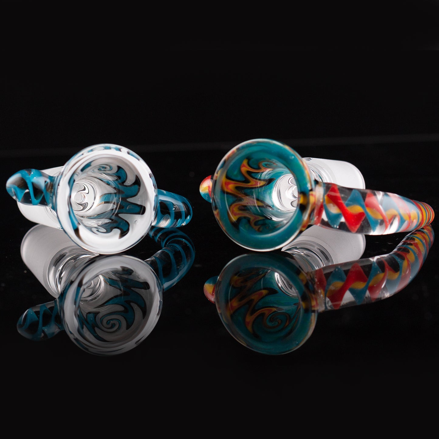Beaded Horn Shape Glass Bowl Piece with Frosted Joint PT2674