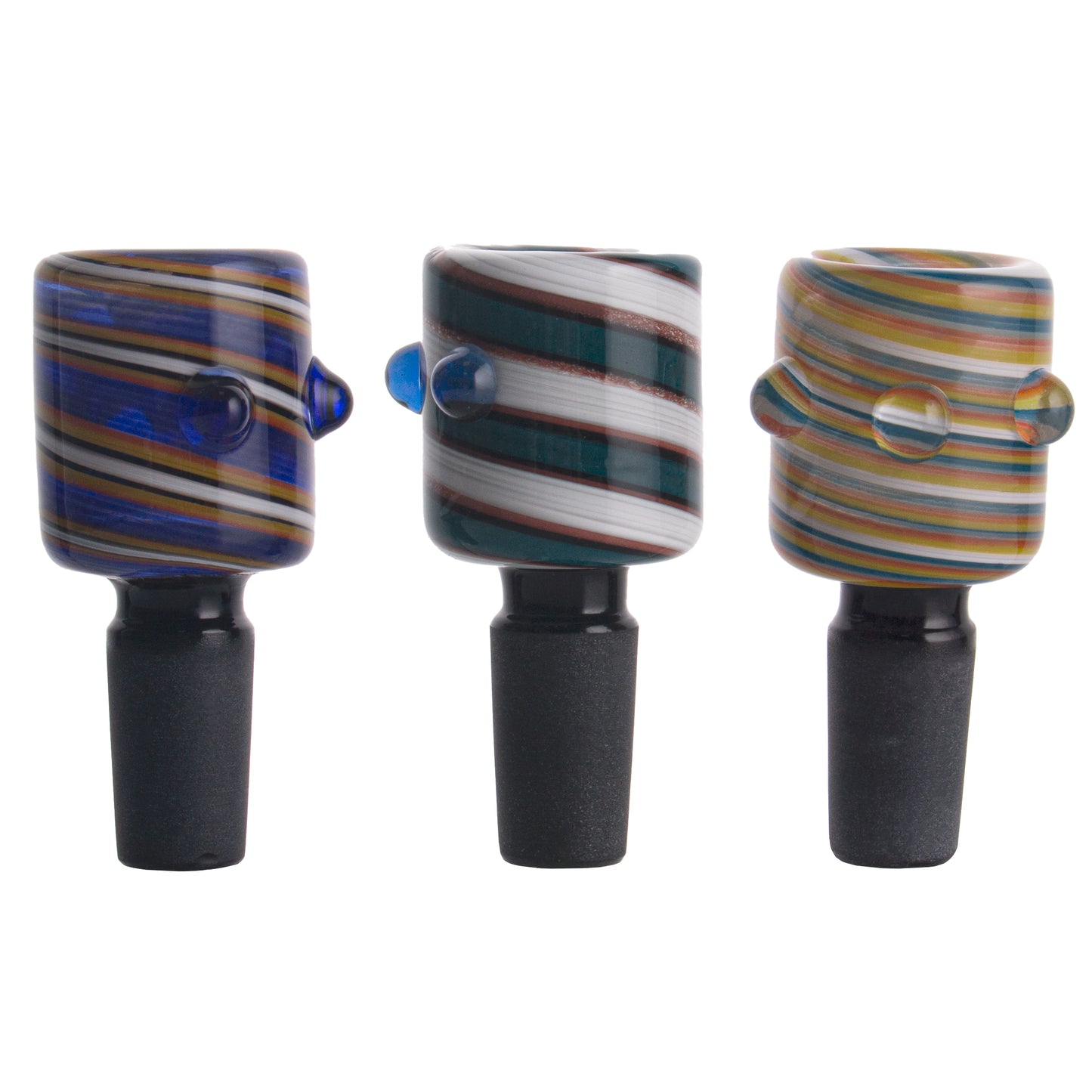 Striped Glass Bowl Piece with Black Joint PT154