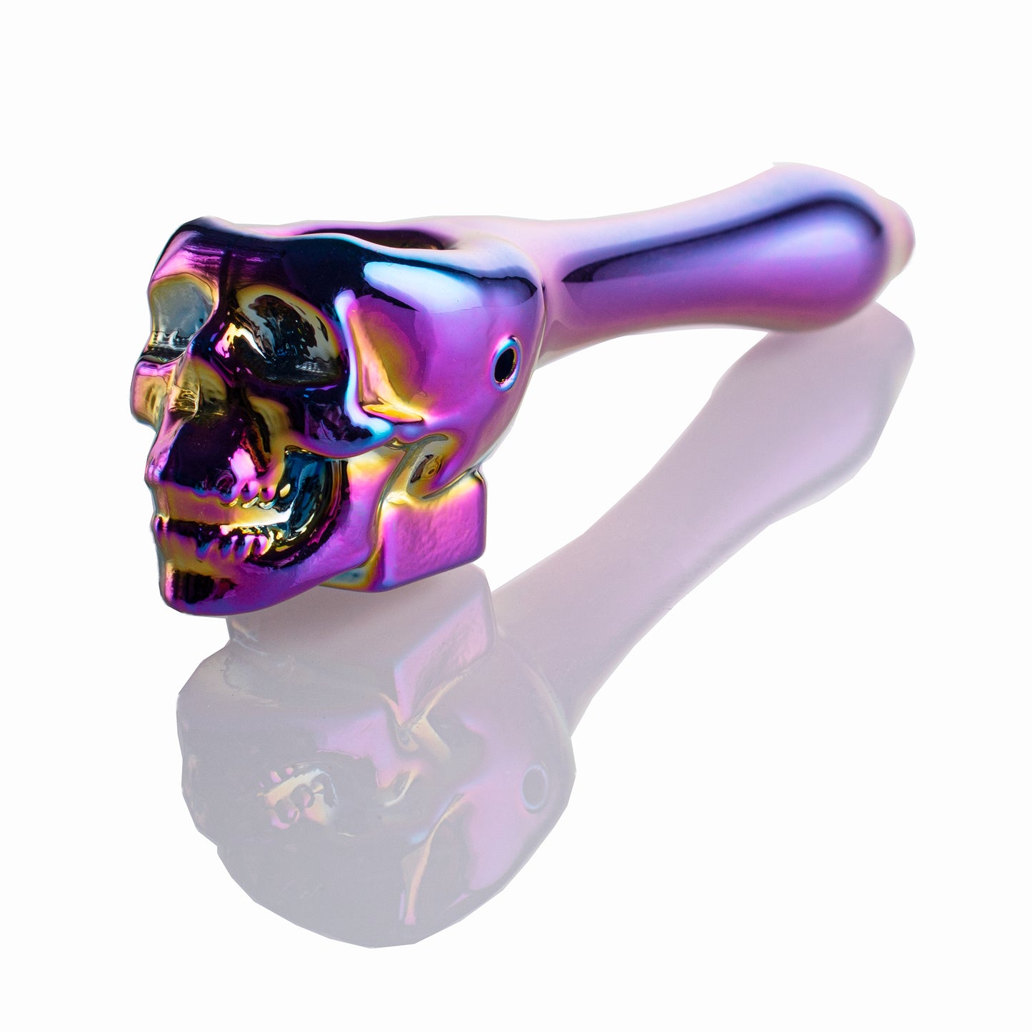 Glass Skull Tobacco Pipe - 100mm Hand Pipe YD4973